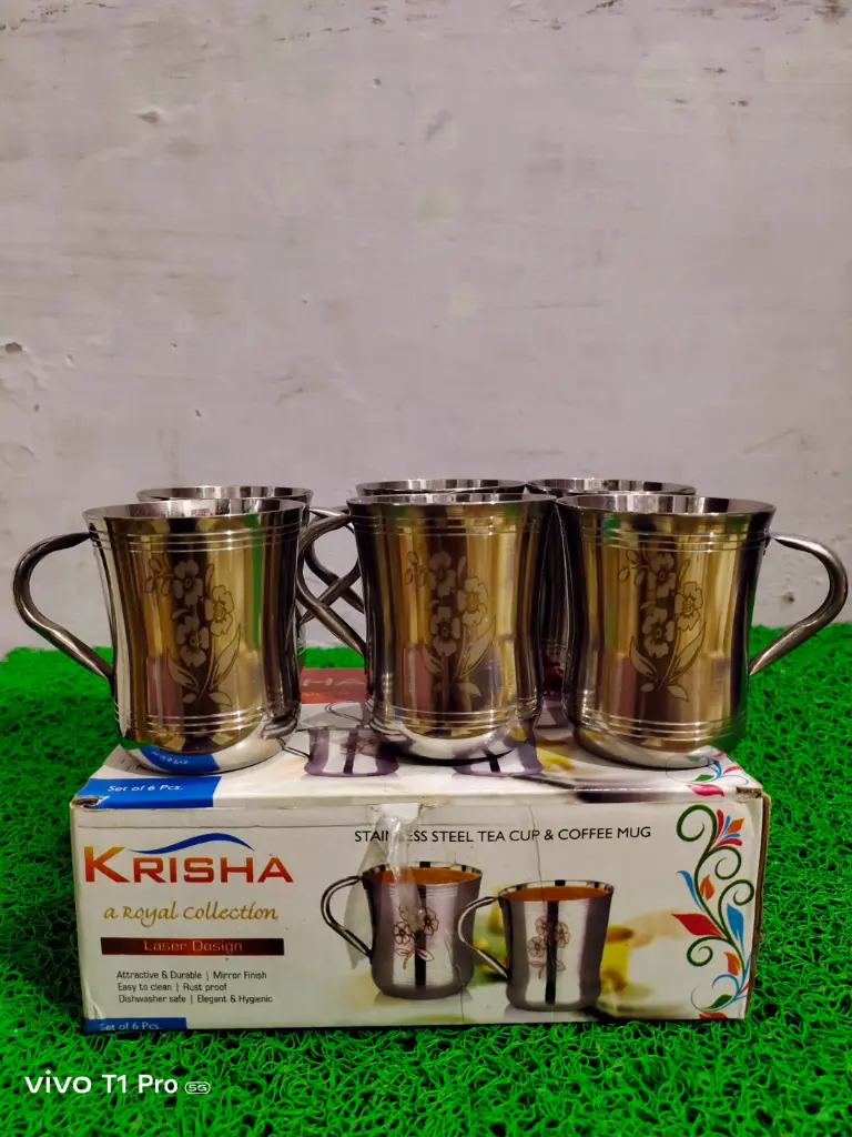 Laser Design Stainless Steel Tea Cup & Coffee Mug